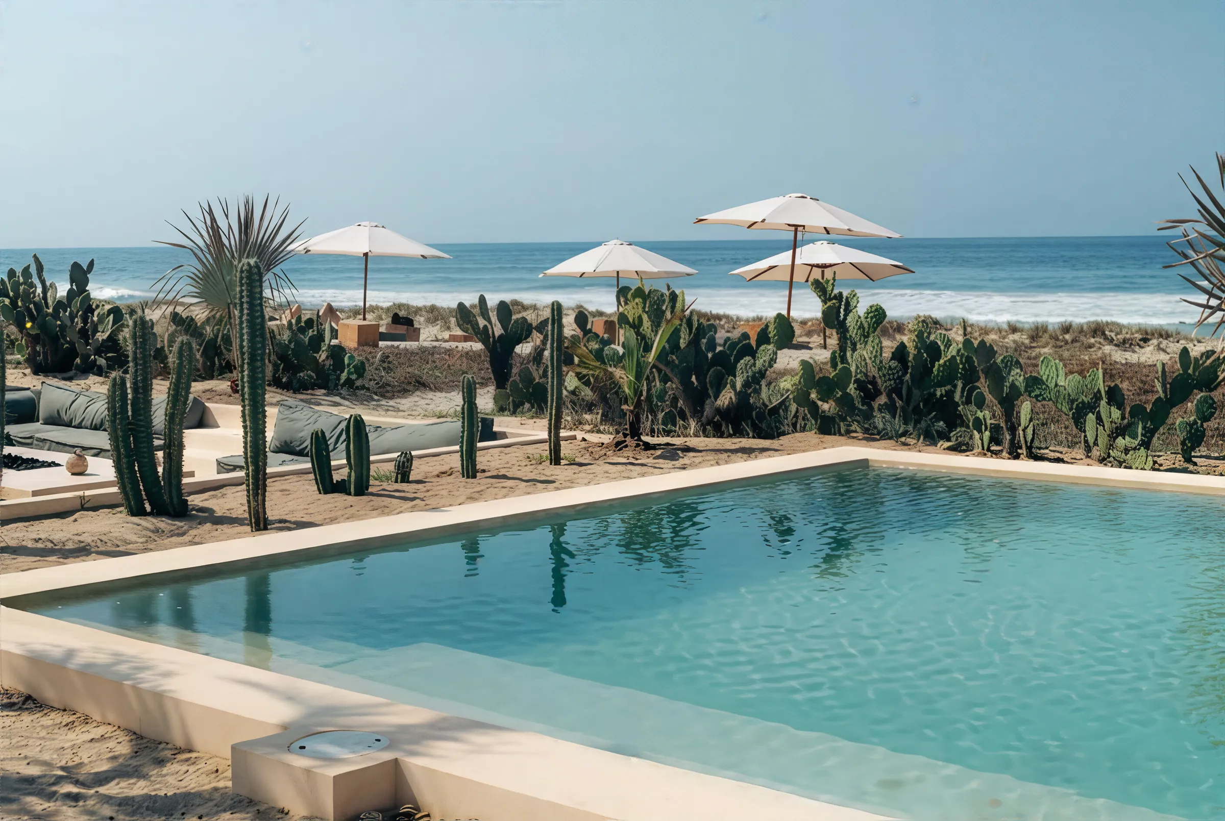 Pool in front of the sea